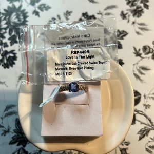 RBP4495 Love in the Night LC Swiss Topaz Rose Gold Plating Ring